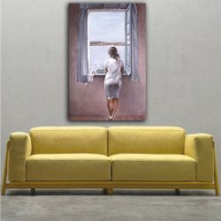 DALI figure at a window πίνακας σε καμβα