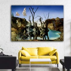 DALI SWANS REFLECTING ELEPHANTS αντίγραφο πίνακας σε καμβα