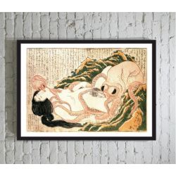 Hokusai Tako to ama retouched poster ME ΚΟΡΝΙΖΑ