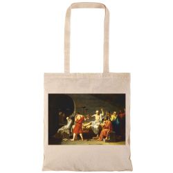 jacques-Louis David The Death of Socrates tote bags