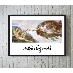Michelangelo ποστερ με κορνιζα The Creation Of Adam