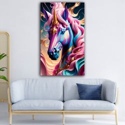 Unicorn with fantasy colours μονοκερος πινακας σε καμβα