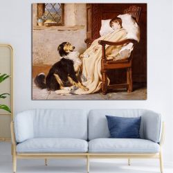 Briton Riviere Old Playfellow πίνακας σε καμβά