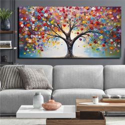 Colorful tree of love πίνακας σε καμβά