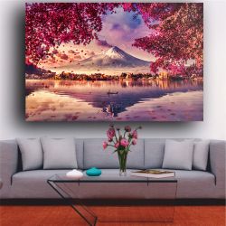 Lake with flowers in the volcano ΠΙΝΑΚΑΣ ΣΕ ΚΑΜΒΑ CANVAS