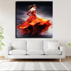The dance of the woman in the red dress