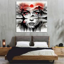 WOMAN RED EYES ΠΙΝΑΚΑΣ ΣΕ ΚΑΜΒΑ