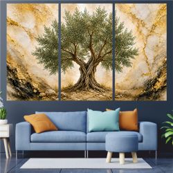 Δέντρο Ελιάς τρίπτυχος πίνακας multipanel