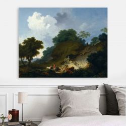 Jean Honoré Fragonard Landscape with Shepherds and Flock of Sheep