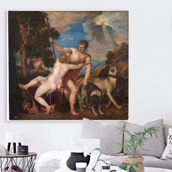 Tiziano Vecellio Venus and Adonis by Titian Τιτσιάνο Πίνακας σε Καμβά