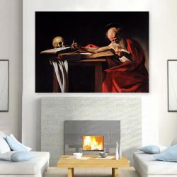 Caravaggio Saint Jerome Writing Πίνακας σε Καμβά