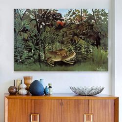 Henri Rousseau Hungry Lion Πίνακας σε Καμβά