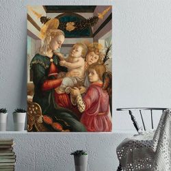Sandro Botticelli-Madonna and Child with Angels Η Παρθένος και Το Θείο Βρέφος με Αγγέλους Σάντρο Μποττιτσέλλι Πίνακας σε Καμβά