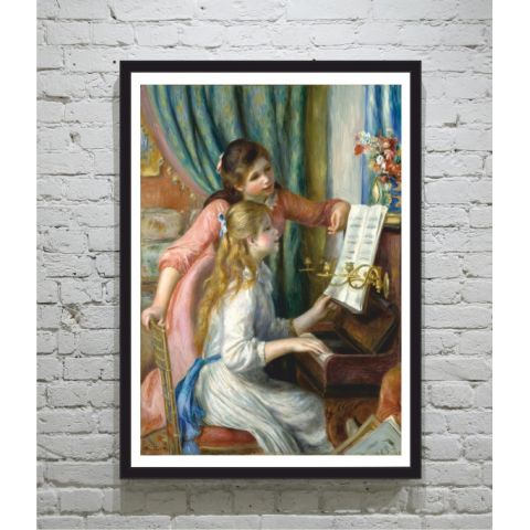 Auguste Renoir Young Girls at the Piano poster κορνιζα