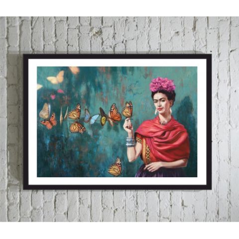 Frida Kahlo butterfly κορνιζα poster