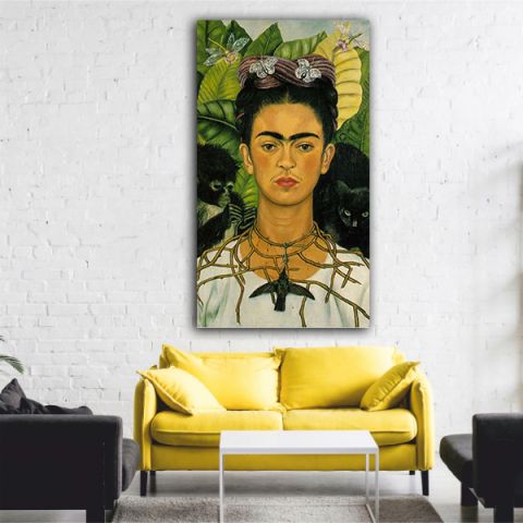 Frida kahlo Πίνακας σε καμβά  with bird