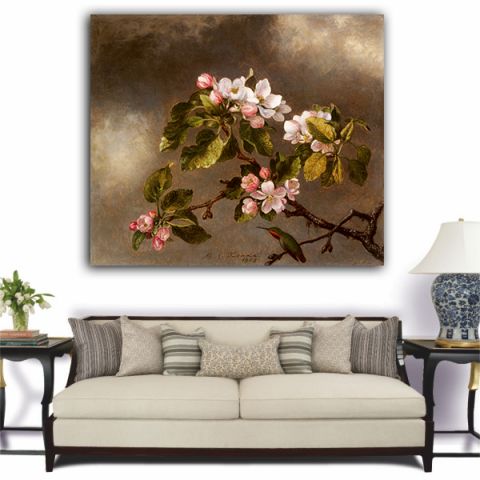Heade Martin Johnson Hummingbird and Apple Blossoms ΠΙΝΑΚΑς ΖΩΓΡΑΦΙΚΗΣ