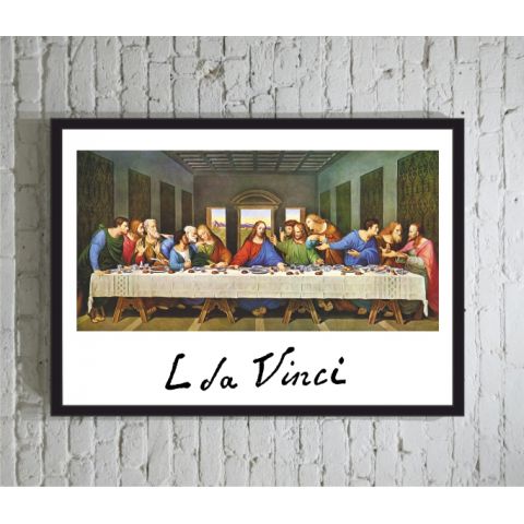 Leonardo Da Vinci The Last Supper full colour poster κορνιζα