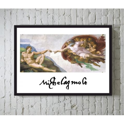 Michelangelo ποστερ με κορνιζα The Creation Of Adam