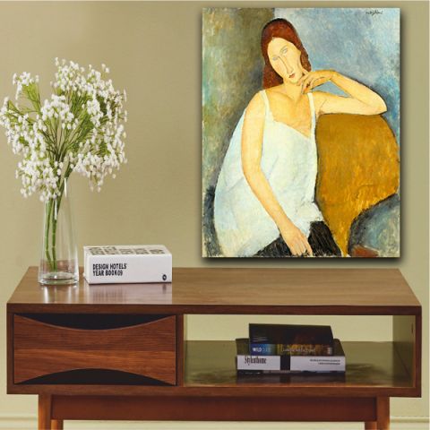 Modigliani Jeanne Hebuterne Αντίγραφο πίνακας σε καμβά