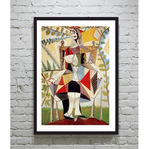 Picasso Femme Assise Dans Un Jardin poster κορνιζα