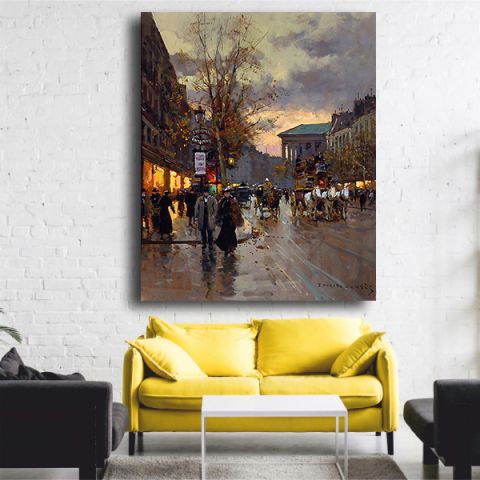 Edouard Cortes Boulevard de la Madeleine πίνακας σε καμβά