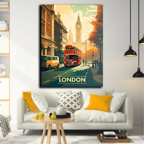 LONDON RED BUS ΠΙΝΑΚΑΣ ΣΕ ΚΑΜΒΑ CANVAS
