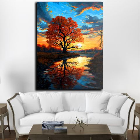 Sunset on the river ΠΙΝΑΚΑΣ ΣΕ ΚΑΜΒΑ CANVAS