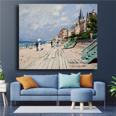 The Beach at Trouville Monet πίνακας σε καμβά