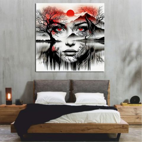 WOMAN RED EYES ΠΙΝΑΚΑΣ ΣΕ ΚΑΜΒΑ