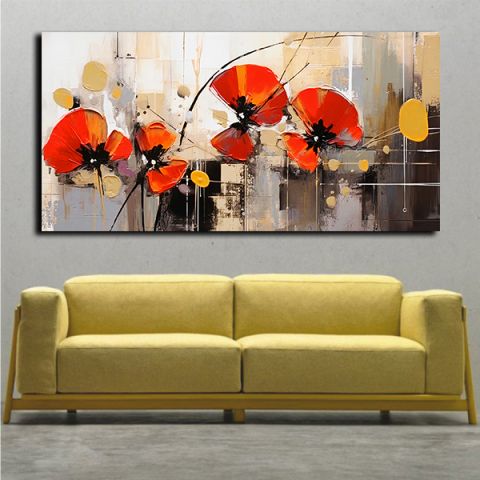 Παπαρούνες Painted poppies πίνακας σε καμβά
