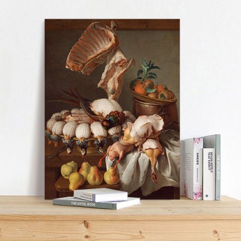 Alexandre Francois Desportes-Still Life with Dressed Game, Meat, and Fruit
