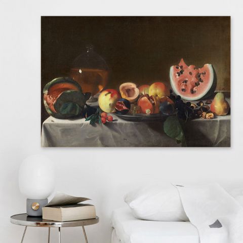 Caravaggio Michelangelo still life with fruit and carafe