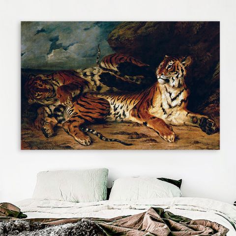 Eugene Delacroix A Young Tiger Playing with its Mother