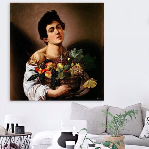 Caravaggio Boy with a Basket of Fruit Πίνακας σε Καμβά