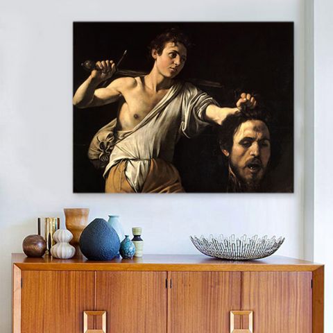 Caravaggio Michelangelo David with the Head of Goliath Πίνακας σε Καμβά
