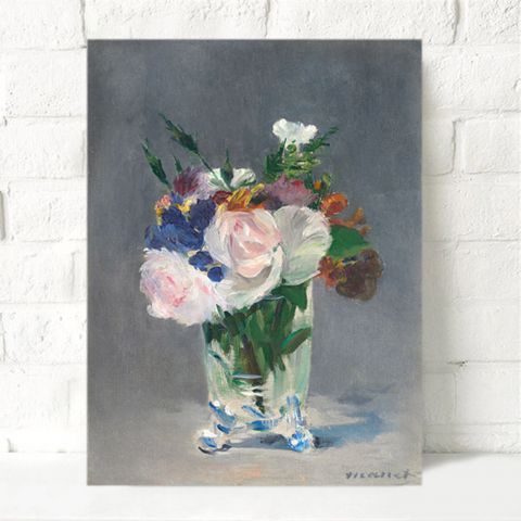 Edouard Manet Flowers in a Crystal Vase Εντουάρ Μανέ Γαρύφαλλα και κληματίδες
