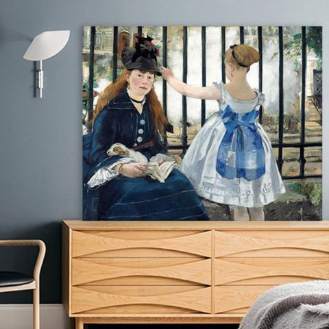 Edouard Manet The railway Εντουάρ Μανέ Ο σιδηρόδρομος Πίνακας σε καμβά