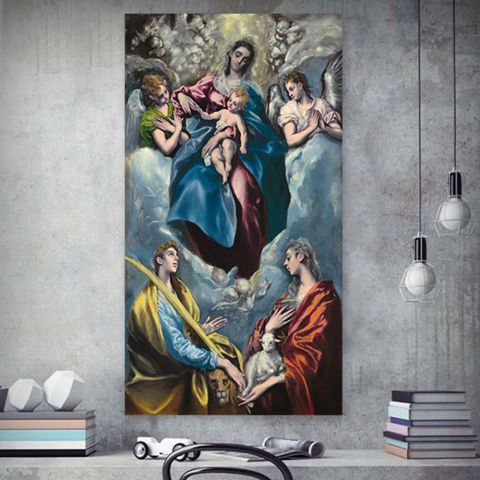 El Greco Δομήνικος Θεοτοκόπουλος Madonna and Child with Saint Martina and Saint Agnes