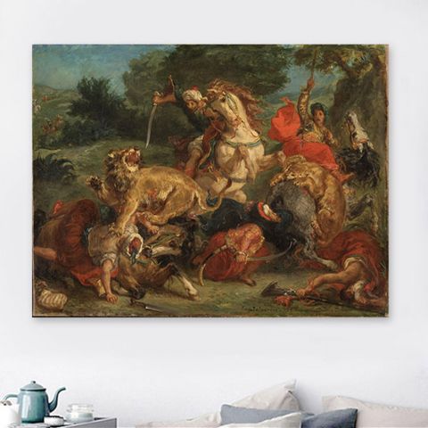 Eugene Delacroix lion hunt
