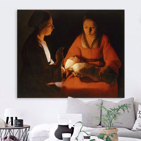 Georges de La Tour Newlyborn infant Πίνακας σε Καμβά