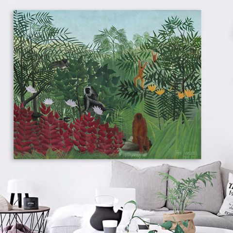 Henri Rousseau Tropical Forest with Monkeys