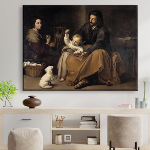 The Holy Family with dog Bartolomé Esteban Murillo Η Αγία Οικογένεια με σκύλο