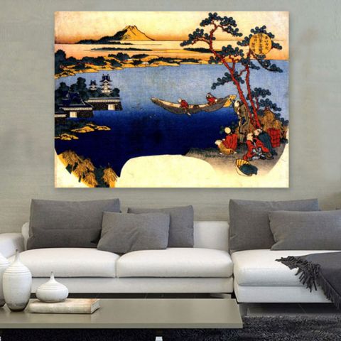 Hokusai View of lake Suwa Κατσουσίκα Χοκουσάι Πίνακας σε Καμβά
