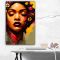 African woman with colorful flowers πινακας σε καμβα canvas
