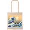 Hokusai the waves tote bags